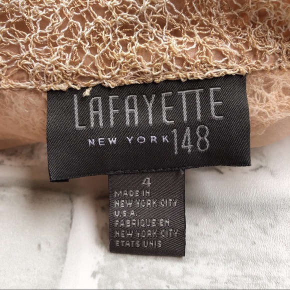 Lafayette 148 Twisted Crochet Blazer Jacket | Women’s Sz 4 | Taned | Pockets - Picture 4 of 14